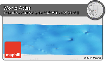 Shaded Relief Panoramic Map of the Area around 2° 58' 32" S, 162° 25' 30" E