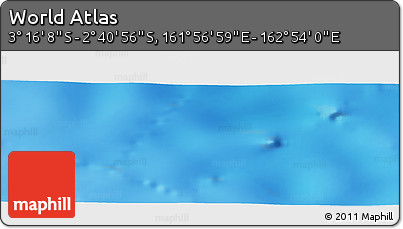 Shaded Relief Panoramic Map of the Area around 2° 58' 32" S, 162° 25' 30" E