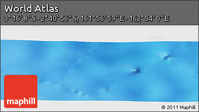 Shaded Relief Panoramic Map of the Area around 2° 58' 32" S, 162° 25' 30" E