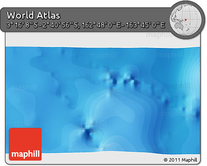 Political 3D Map of the Area around 2° 58' 32" S, 163° 16' 30" E