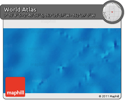 Physical 3D Map of the Area around 2° 58' 32" S, 163° 7' 30" W
