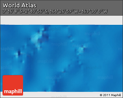 Physical 3D Map of the Area around 2° 58' 32" S, 163° 58' 29" W