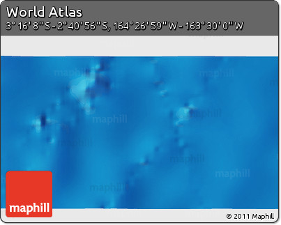 Physical 3D Map of the Area around 2° 58' 32" S, 163° 58' 29" W