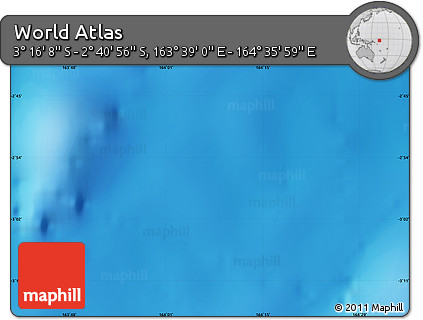Shaded Relief Map of the Area around 2° 58' 32" S, 164° 7' 30" E