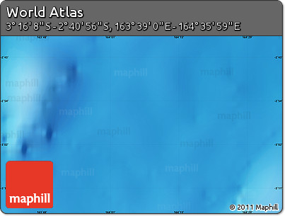 Shaded Relief Map of the Area around 2° 58' 32" S, 164° 7' 30" E