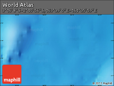 Shaded Relief Map of the Area around 2° 58' 32" S, 164° 7' 30" E