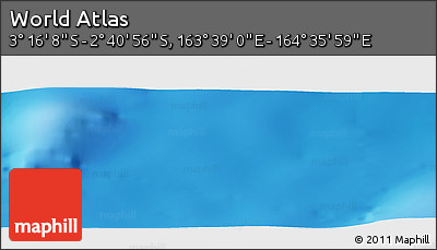 Physical Panoramic Map of the Area around 2° 58' 32" S, 164° 7' 30" E