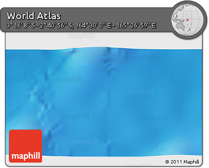 Shaded Relief 3D Map of the Area around 2° 58' 32" S, 164° 58' 29" E