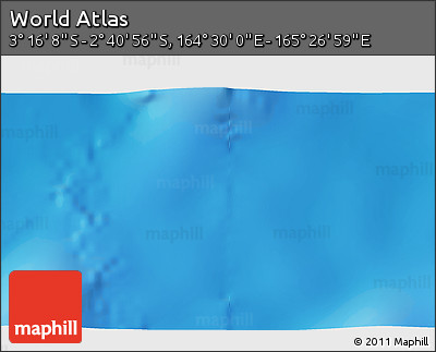 Shaded Relief 3D Map of the Area around 2° 58' 32" S, 164° 58' 29" E