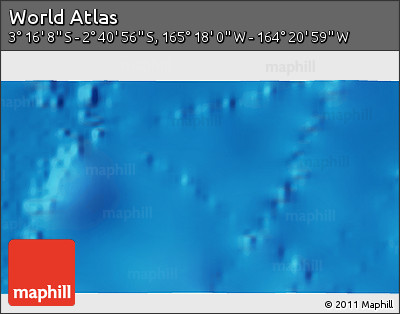 Physical 3D Map of the Area around 2° 58' 32" S, 164° 49' 29" W