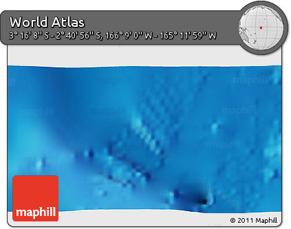 Physical 3D Map of the Area around 2° 58' 32" S, 165° 40' 30" W