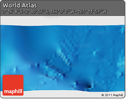 Physical 3D Map of the Area around 2° 58' 32" S, 165° 40' 30" W
