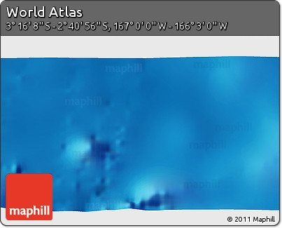 Shaded Relief 3D Map of the Area around 2° 58' 32" S, 166° 31' 30" W