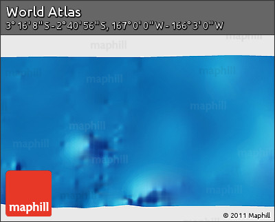 Shaded Relief 3D Map of the Area around 2° 58' 32" S, 166° 31' 30" W