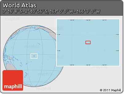 Gray Location Map of the Area around 2° 58' 32" S, 166° 31' 30" W