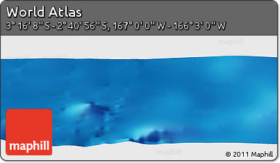 Physical Panoramic Map of the Area around 2° 58' 32" S, 166° 31' 30" W