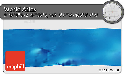 Shaded Relief Panoramic Map of the Area around 2° 58' 32" S, 166° 31' 30" W