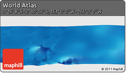 Shaded Relief Panoramic Map of the Area around 2° 58' 32" S, 166° 31' 30" W