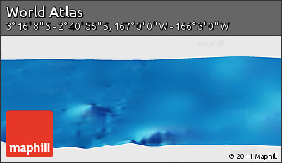 Shaded Relief Panoramic Map of the Area around 2° 58' 32" S, 166° 31' 30" W