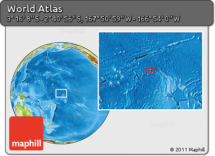 Physical Location Map of the Area around 2° 58' 32" S, 167° 22' 30" W