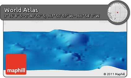 Physical Panoramic Map of the Area around 2° 58' 32" S, 167° 22' 30" W