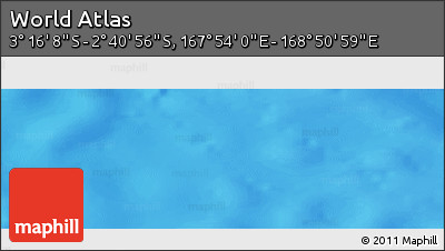 Shaded Relief Panoramic Map of the Area around 2° 58' 32" S, 168° 22' 30" E