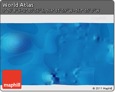 Political 3D Map of the Area around 2° 58' 32" S, 168° 13' 29" W