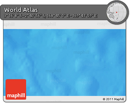 Shaded Relief 3D Map of the Area around 2° 58' 32" S, 169° 13' 29" E