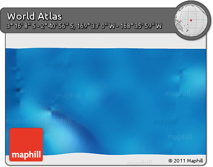 Shaded Relief 3D Map of the Area around 2° 58' 32" S, 169° 4' 29" W