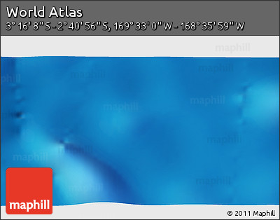 Shaded Relief 3D Map of the Area around 2° 58' 32" S, 169° 4' 29" W