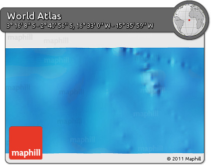 Physical 3D Map of the Area around 2° 58' 32" S, 16° 4' 29" W
