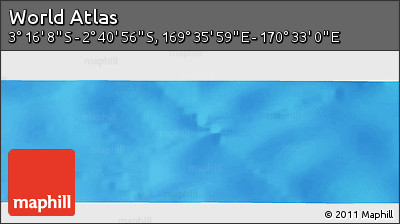 Shaded Relief Panoramic Map of the Area around 2° 58' 32" S, 170° 4' 29" E