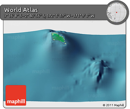 Satellite 3D Map of the Area around 2° 58' 32" S, 171° 37' 30" W