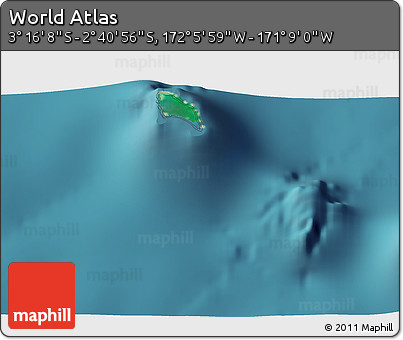 Satellite 3D Map of the Area around 2° 58' 32" S, 171° 37' 30" W