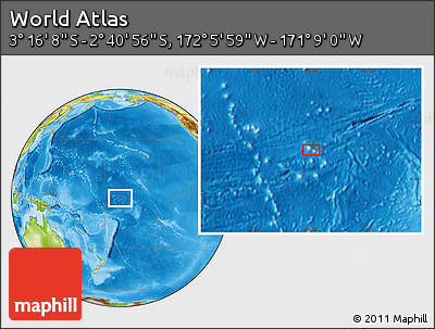 Physical Location Map of the Area around 2° 58' 32" S, 171° 37' 30" W