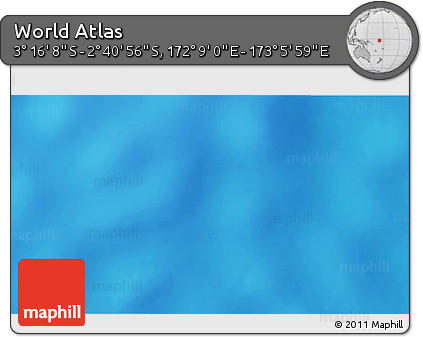 Shaded Relief 3D Map of the Area around 2° 58' 32" S, 172° 37' 30" E