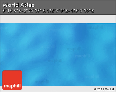 Shaded Relief 3D Map of the Area around 2° 58' 32" S, 172° 37' 30" E