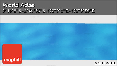 Shaded Relief Panoramic Map of the Area around 2° 58' 32" S, 172° 37' 30" E