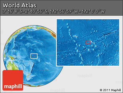 Physical Location Map of the Area around 2° 58' 32" S, 172° 28' 29" W