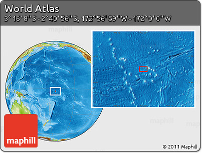 Physical Location Map of the Area around 2° 58' 32" S, 172° 28' 29" W