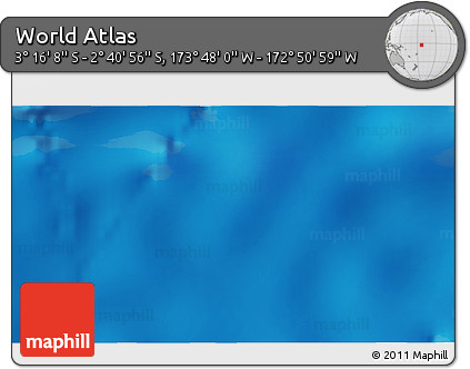 Shaded Relief 3D Map of the Area around 2° 58' 32" S, 173° 19' 29" W
