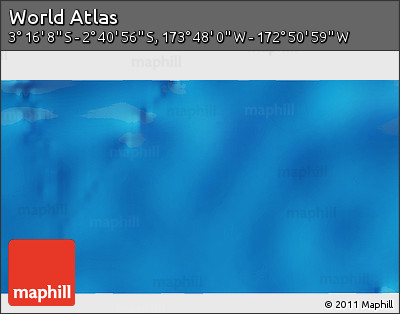 Shaded Relief 3D Map of the Area around 2° 58' 32" S, 173° 19' 29" W