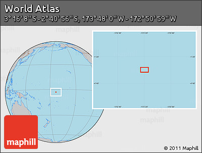Gray Location Map of the Area around 2° 58' 32" S, 173° 19' 29" W