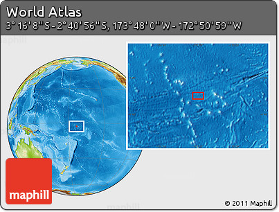 Physical Location Map of the Area around 2° 58' 32" S, 173° 19' 29" W