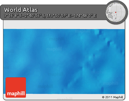 Shaded Relief 3D Map of the Area around 2° 58' 32" S, 174° 19' 29" E
