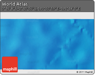 Shaded Relief 3D Map of the Area around 2° 58' 32" S, 174° 19' 29" E