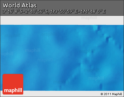 Shaded Relief 3D Map of the Area around 2° 58' 32" S, 174° 19' 29" E