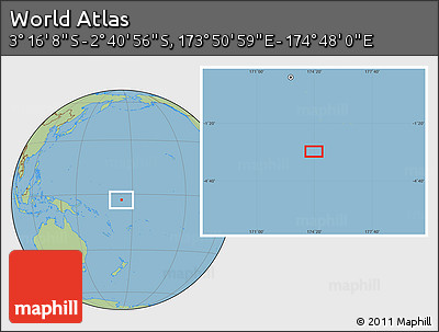 Savanna Style Location Map of the Area around 2° 58' 32" S, 174° 19' 29" E