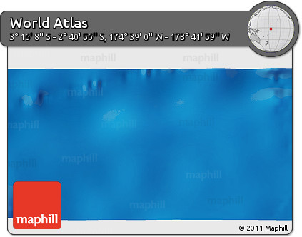 Shaded Relief 3D Map of the Area around 2° 58' 32" S, 174° 10' 30" W