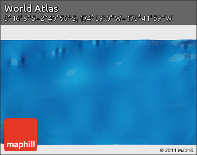 Shaded Relief 3D Map of the Area around 2° 58' 32" S, 174° 10' 30" W